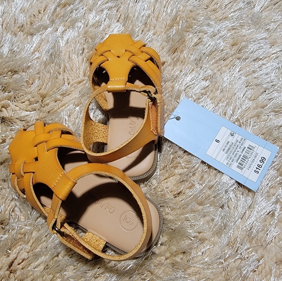 Cat & Jack Babies Leather Velcro Closure  Sandals - Picture 4 of 7